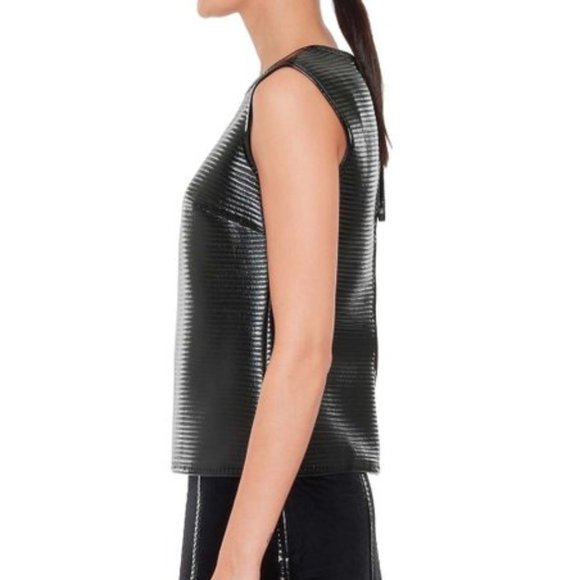 NWT Leon Max | Black Metallic Sleeveless Top - M - Picture 2 of 8